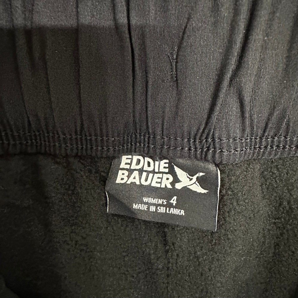 Eddie Bauer Joggers Womens Size 4 Black Fleece Lined Hiking Outdoor Active Pants - Picture 6 of 9